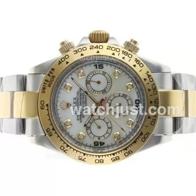 Rolex Daytona Automatic Two Tone Diamond Marking With Mop Dial