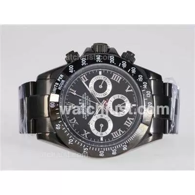 Rolex Daytona Automatic Full Pvd With Black Dial Roman Marking