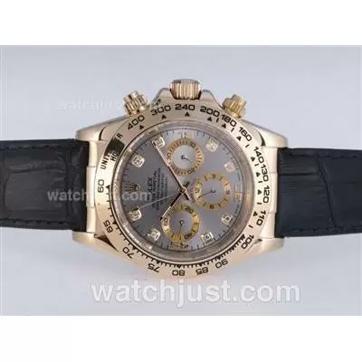 Rolex Daytona Automatic Gold Case With Gray Dail Diamond Marking