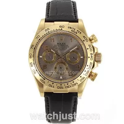 Rolex Daytona Automatic Gold Case With Gray Dail Number Marking