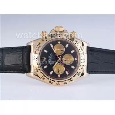 Rolex Daytona Automatic Gold Case With Black Dail