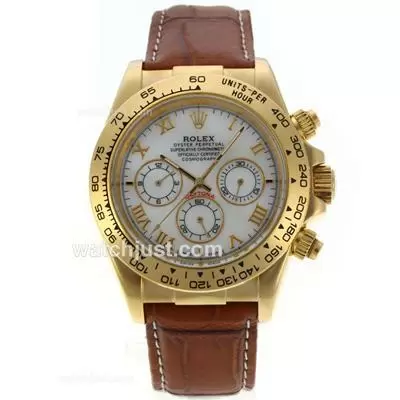 Rolex Daytona Automatic Gold Case With Mop Dial Roman Marking