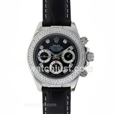 Rolex Daytona Automatic Black Dial With Diamond Bezel And Marking