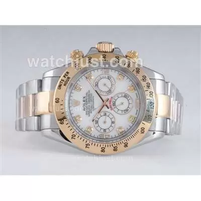 Rolex Daytona Automatic Two Tone Diamond Marking With Mop Dial