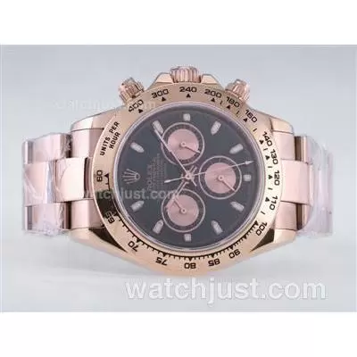 Rolex Daytona Automatic Movement Full Rose Gold With Black Dial