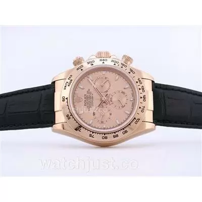 Rolex Daytona Automatic Movement Rose Gold Case With Golden Dial