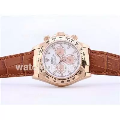 Rolex Daytona Automatic Movement Rose Gold Case With White Dial