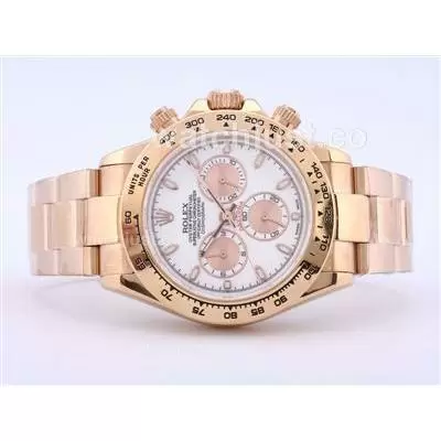 Rolex Daytona Automatic Movement Rose Gold Case With White Dial