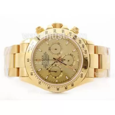 Rolex Daytona Automatic Movement Full Gold With Golden Dial New Improved 29j Version