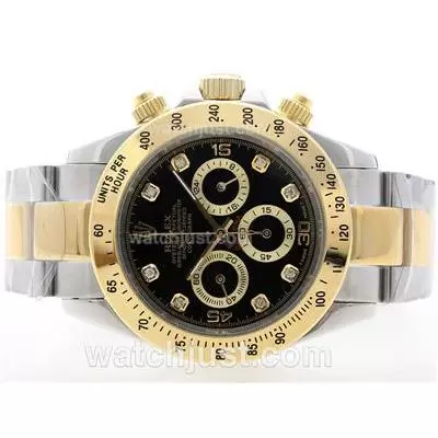 Rolex Daytona Working Chrono Yg/ss Two Tone Black Dial With Diamond Marking