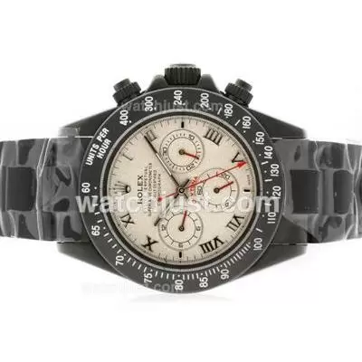 Rolex Daytona Pro Hunter Automatic Full Pvd With Granite Dial Roman Marking