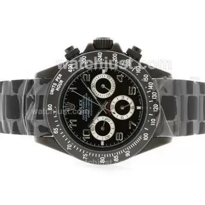 Rolex Daytona Pro Hunter Automatic Full Pvd With Black Dial Number Marking