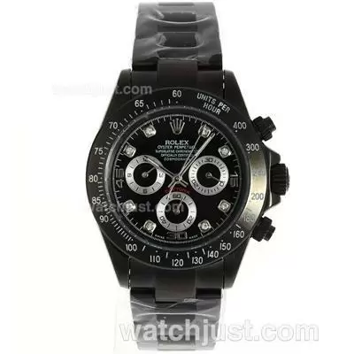 Rolex Daytona Automatic Full Pvd With Black Dial Diamond Marking