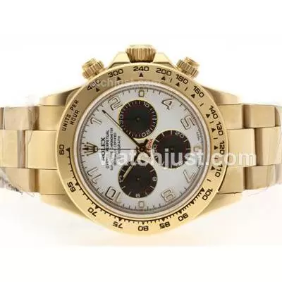 Rolex Daytona Automatic Movement 18k Full Gold With White Dial