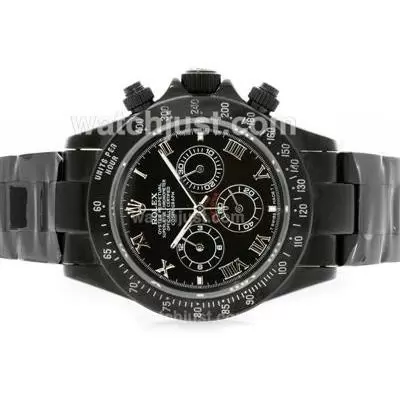 Rolex Daytona Working Full Pvd Roman Marking With Black Dial