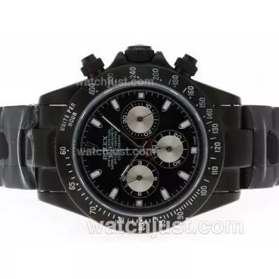 Rolex Daytona Working Full Pvd Stick Marking With Black Dial