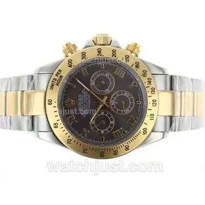 Rolex Daytona Working Two Tone Roman Markers With Black Mop Dial