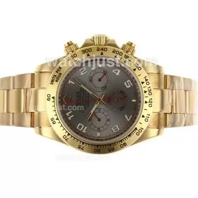 Rolex Daytona Working Full Gold Number Markers With Gray Dial