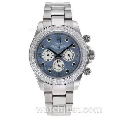 Rolex Daytona Working Diamond Bezel And Markers With Blue Mop Dial