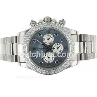 Rolex Daytona Working Diamond Bezel And Markers With Blue Mop Dial