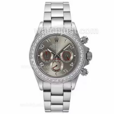 Rolex Daytona Working Diamond Bezel Number Markers With Gray Dial S/s