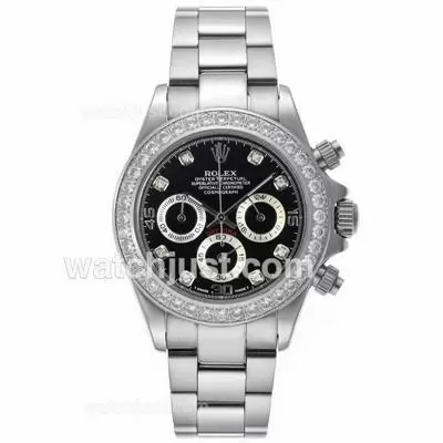 Rolex Daytona Working Diamond Bezel Diamond Markers With Black Dial S/s