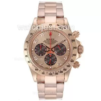 Rolex Daytona Working Full Rose Gold Number Markers With Rose Gold Dial