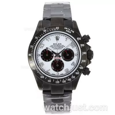 Rolex Daytona Working Full Pvd Number Markers With White Dial