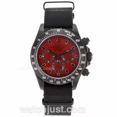 Rolex Daytona Working Pvd Case Stick Markers With Red Dial Black Out Limited Edition