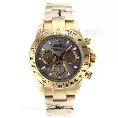 Rolex Daytona Automatic Full Gold Stick Markers With Gray Dial