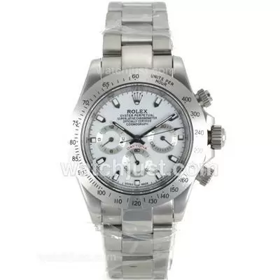 Rolex Daytona Automatic With White Dial S/s Sapphire Glass