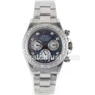 Rolex Daytona Chronogarph Automatic Movement Diamond Markers And Bezel With Black Mop Dial S/s