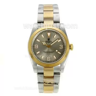 Rolex Explorer Automatic Two Tone With Gray Dial