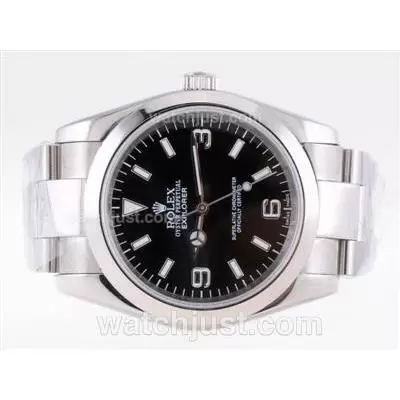 Rolex Explorer Automatic With Black Dial S/s