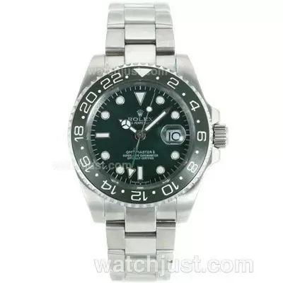 Rolex Gmt Master Ii Automatic Green Ceramic Bezel With Green Dial S/s