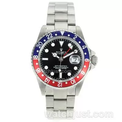 Rolex Gmt Master Ii Automatic Red With Blue Bezel Black Dial