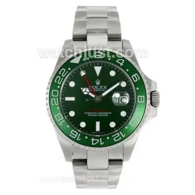 Rolex Gmt Master Ii Automatic Green Ceramic Bezel With Green Dial S/s