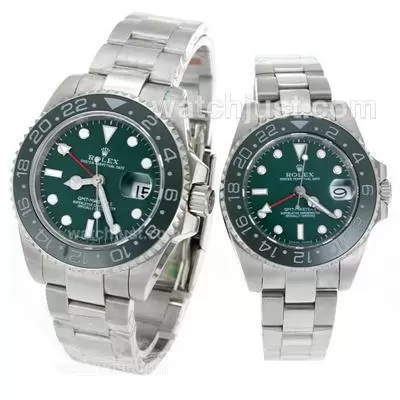 Rolex Gmt Master Ii Automatic Green Ceramic Bezel With Green Dial S/s Sapphire Glass