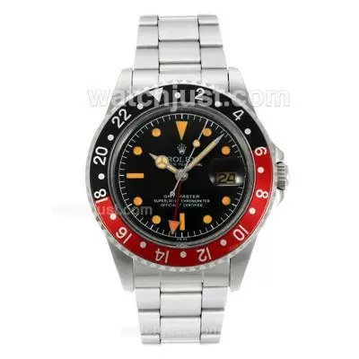 Rolex Gmt Master Automatic Movement Orange Markers With Black Dial S/s Vintage Edition