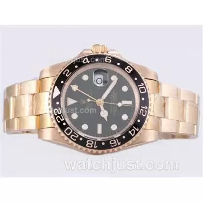 Rolex Gmt Master Ii Automatic Movement Full Gold With Green Dial Black Ceramic Bezel