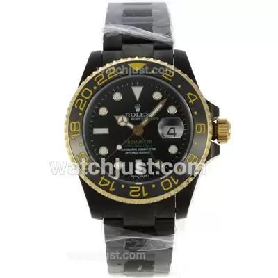 Rolex Gmt Master Ii Automatic Movement Pvd Case With Black Dial Sapphire Glass