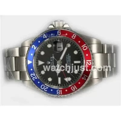 Rolex Gmt Master Ii Automatic With Red / Blue Bezel Updated Version Bi Directional Bezel