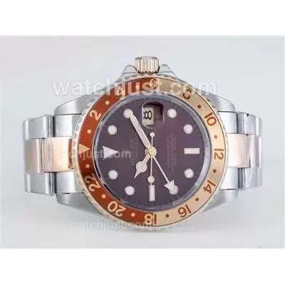 Rolex Gmt Master Ii Automatic Two Tone With Brown Dial