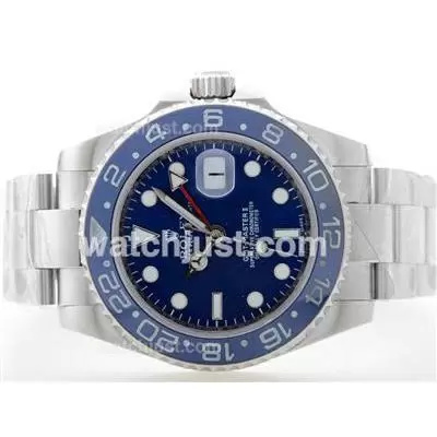 Rolex Gmt Master Automatic With Blue Dial S/s Blue Ceramic Bezel