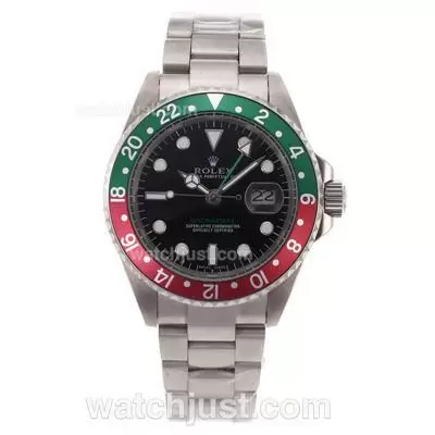 Rolex Gmt Master Ii Automatic Red/green Bezel With Black Dial S/s