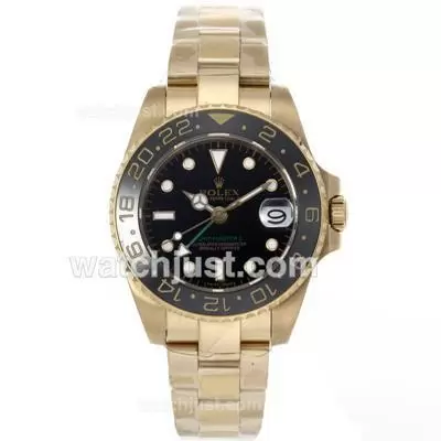 Rolex Gmt Master Ii Automatic Full Gold With Ceramic Bezel Lady Size