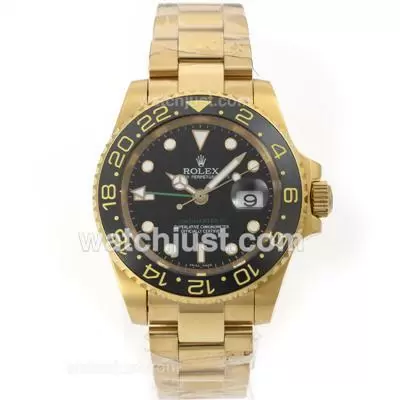 Rolex Gmt Master Ii Automatic Movement Full Gold With Ceramic Bezel