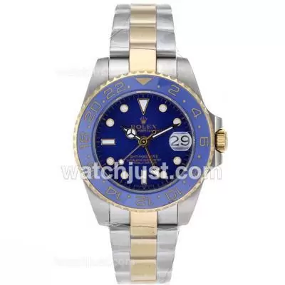 Rolex Gmt Master Ii Automatic Two Tone Ceramic Bezel With Blue Dial Lady Size