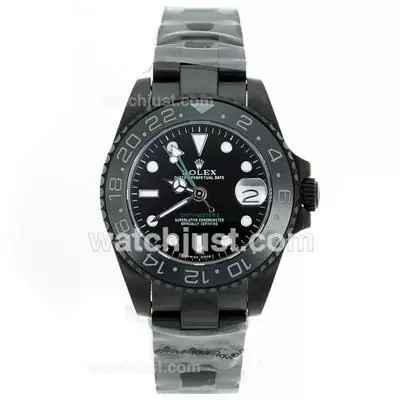 Rolex Gmt Master Ii Automatic Full Pvd Ceramic Bezel With Black Dial Sapphire Glass