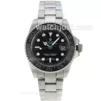 Rolex Gmt Master Ii Automatic Ceramic Bezel With Black Dial S/s Sapphire Glass